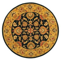 Baština Regis tradicionalna prostirka vunene vune, zlato ugljena, 3'6 3'6 krug