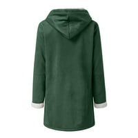 Pgeraug jakne za žene Ženske labave nepravilne majice plus Sizetanski majica bluza za bluze zime za žene zelena 2xl