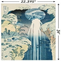 Vodopad Amide u dalekim dosećima na cestovnom zidnom posteru Kisokaido, 22.375 34