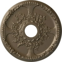Ekena Millwork 18 od 1 2 ID 3 8 P Antiohijski plafonski medaljon, ručno oslikano toplo srebro
