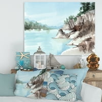 Stijene Sa Plavim Jezerom Slika Platna Art Print