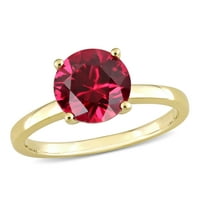 Miabella ženska 2- carat stvorio ruby ​​10kt žuto zlato solitaire prsten