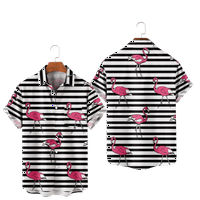 Flamingos košulje za muškarce 3D tiskane muške havajske majice plaža kratki rukav modni vrhovi majica, e-l