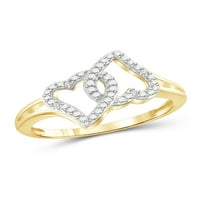 JewelersClub 14K pozlaćeni srebrni concent bijeli dijamantski otvor za žene