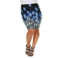 Ženska pencil suknja sa Peacock printom
