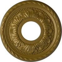 Ekena Millwork 3 8 od 5 8 ID 7 8 p Palmetto plafonski medaljon , ručno oslikano zlato