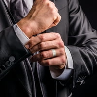 Muški dvobojni Comfort Fit vjenčani prsten u srebru