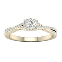 Carat T. W. Diamond 10kt zaručnički prsten od žutog zlata Criss Cross