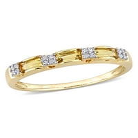 Carat T. G. W. citrin i dijamant-naglasak 10kt prsten za godišnjicu žutog zlata