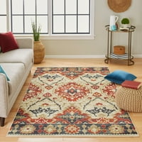 Mohawk Home Prismatic Tierney Red Transitional Ornamental Oriental Precision Printed Area Rug, 10'x14', Red