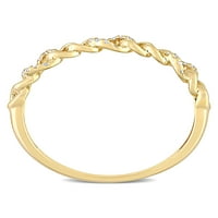 Dijamantski naglasak 10kt Mini link prsten od žutog zlata