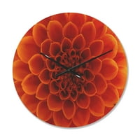 Designart 'veliki tamnocrveni cvijet i latice' Moderni drveni zidni sat
