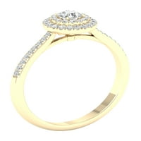 Imperial Ct TDW okrugli dijamantski dvostruki oreol zaručnički prsten od 10k žutog zlata