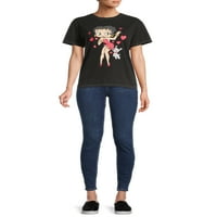 Betty Boop ženske Juniors Vintage Wash pletene grafičke majice