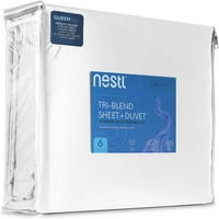 Nestl® Set navoja od vrhunske mješavine pamuka, uključuje navlaku za poplun, duboki džepni čaršav, jastučnice,