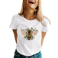 Ženski pčelinji festival majice tiskane kratkih rukava o vratu ženski ležerni trendi meki dnevni ženki Sva