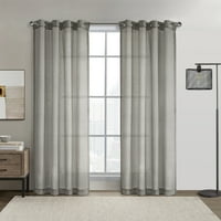Blakely Fau Linen Texture Sheer Curtain Panel 52 84 u kamenu