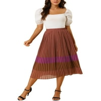 Jedinstvena rasprodaja ženska midi suknja od Plisiranog šifona u boji visokog struka