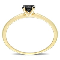Miabella ženski karat T. W. Crni Dijamant 10kt zaručnički prsten od žutog zlata