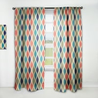 Designart 'Ornamental Retro Design vi' Mid-Century Modern Curtain Panel