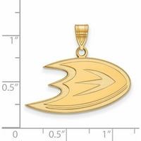 Srebrni zlatni NHL LogoArt Anaheim Ducks srednji privjesak