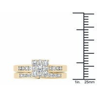Carat TW Diamond 10kt set Zaručničkog prstena u obliku jastuka od žutog zlata
