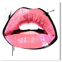 Wynwood Studio 'Rad Lips' modni i Glam zidni umjetnički platneni Print - ružičasta, bijela, 20 20