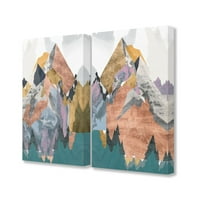 Stupell Home Décor Colage Collage Mountain Landscape Sažetak dizajna Platno Zidna umjetnost Jennifer Goldberger