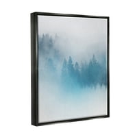 Stupell Nadrealno Plava Maglovita Šuma Priroda Pejzažna Slika Crni Plutač Uokvireni Art Print Wall Art