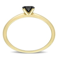 Carat T. W. Crni Dijamant 14kt žuto zlato Crni Rodijumski pasijans zaručnički prsten