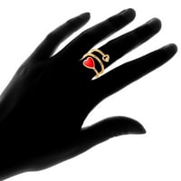 Peermont crveni emajlirani vrtložni prsten izrezan u obliku žutog zlata od 18k