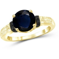 JewelersClub Sapphire Prsten Birthstone Nakit-2. Carat Sapphire 14k pozlaćeni srebrni prsten nakit sa crnim