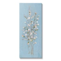Stupell Industries jednostavna Botanička cvjetna stabla uzorak plave pozadine Slike galerija - omotano platno