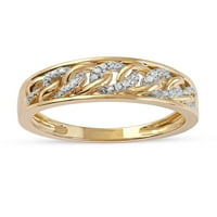 Imperial 10k žuto zlato 1 10ct TW Diamond Cuban Link muški prsten