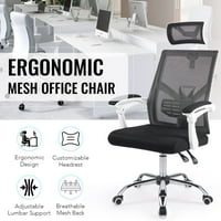 Bestco ležeća stolica za kućnu kancelariju više, visoko Podesiva, crno-bijela