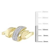 Carat T.W. Diamond 10k žuti zlatni iskrivljeni apstraktni prsten