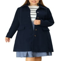 Jedinstveni ženski Plus Size zimski Peacoat jednoredni kaput