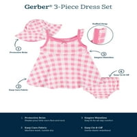 Gerber Baby & Toddler haljina, poklopac pelena i set za sunčanje, trodijelni