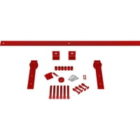 Premium J-Strap Barn Vrata Hardver Set W 6' Track Za 3 8 Vrata, Regal Red