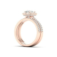 Imperial 10k ružičasto zlato 7 8CT TDW dijamantski oreol vjenčani prsten od kruške
