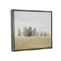 Stupell Industries Sažetak udaljeno maglovito drveće slika sjaj sivo plutajuće uokvireno platno print zid