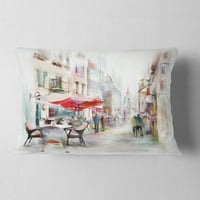 Designart Illustrated Street Art Cityscape - apstraktni jastuk za bacanje gradskih pejzaža - 12x20
