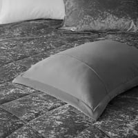 Inteligentni dizajn Twin Twin XL Velvet Commforter set s dekornim jastukom Dijamantna prekriva siva