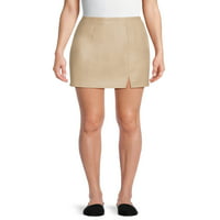 Madden NYC ženska Fau koža linijska suknja s prorezom, veličine XS-3XL