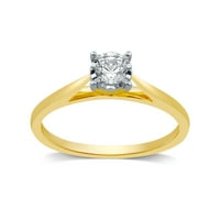 Forever Bride Carat T. W. okrugli dijamant kt čudo ploča od žutog zlata pasijans prsten