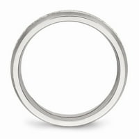 Čelik od nehrđajućeg čelika sa srebrnim D C Inlay prsten