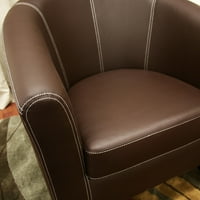 Baxton Studio ELIJAH tamno smeđa FAU kožna moderna klupska stolica