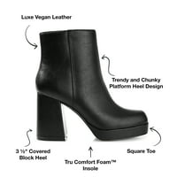 Kolekcija Journee Womens Mollie Čizme Za Gležnjeve S Platformom Kvadratnih Prstiju