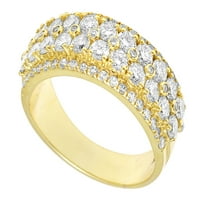 Muški 10k žuti zlatni redak dijamantski prsten 2.3ct