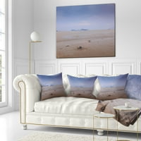 Designart meki plavi Zalazak sunca na plaži Lung Kwu Tan - pejzažni štampani jastuk za bacanje - 18x18